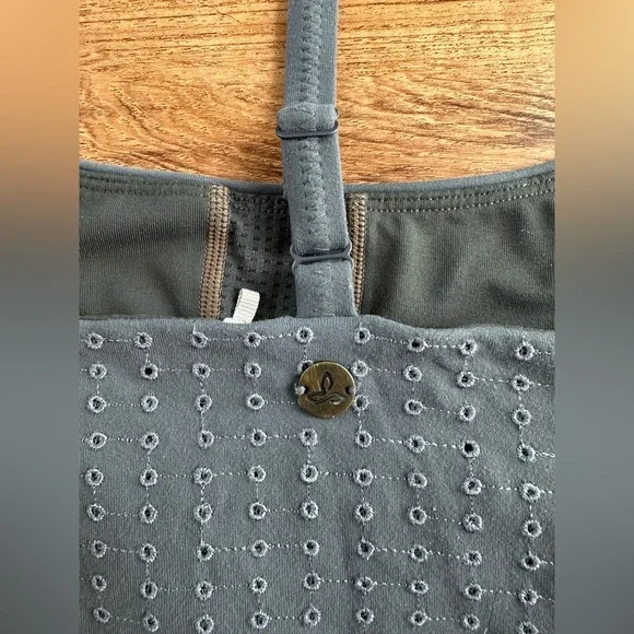 PrAna Faro Bralette Sports Bra in Chalkboard. Eyelet designs. Small. Like New. - Picture 6 of 11